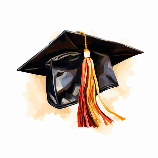 Graduation Hat Clipart in Oil Painting Style: High-Res Vector & 4K ...