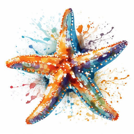 Starfish Clipart in Impressionistic Art Style: 4K & Vector