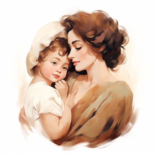 Mama Clipart in Oil Painting Style: High-Def Vector & 4K Clipart