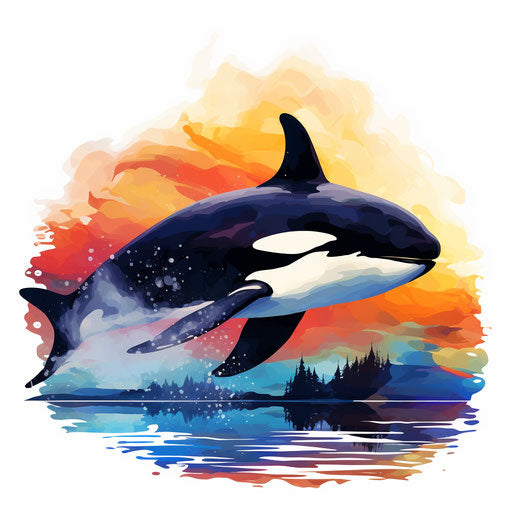 Orca Clipart in Impressionistic Art Style Illustration: 4K Vector & PNG ...