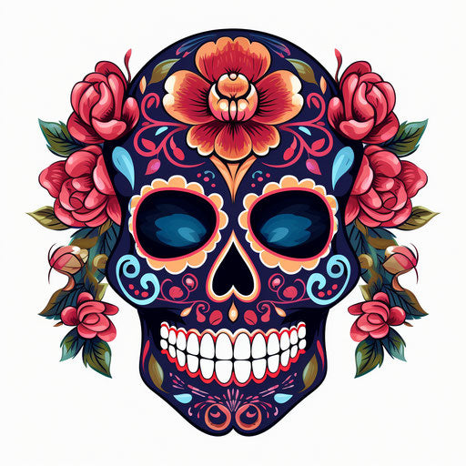 Sugar Skull Clipart in Chiaroscuro Art Style: 4K Vector Clipart – IMAGELLA