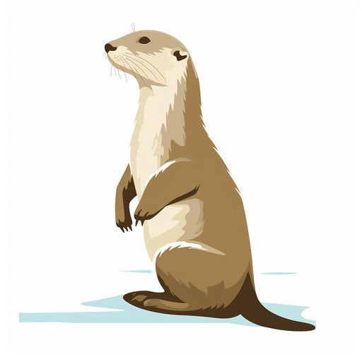 4K Otter Clipart in Minimalist Art Style: Vector & SVG