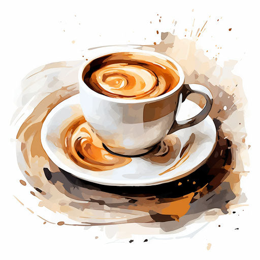 Coffee Clipart in Impressionistic Art Style Artwork: 4K Vector & PNG ...