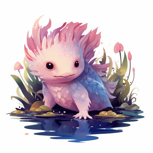 Axolotl Clipart in Oil Painting Style: Vector & 4K – IMAGELLA