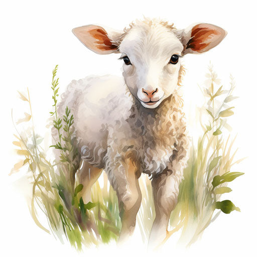 Lamb Clipart in Oil Painting Style Vector Art: EPS, SVG, 4K – IMAGELLA