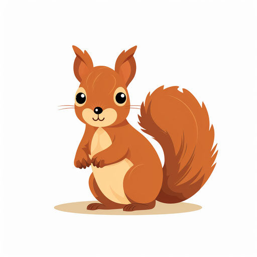 Squirrel Clipart in Minimalist Art Style Artwork: 4K Vector & PNG ...