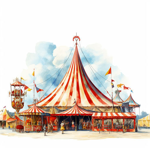 Vector & 4K Circus Clipart in Oil Painting Style – IMAGELLA