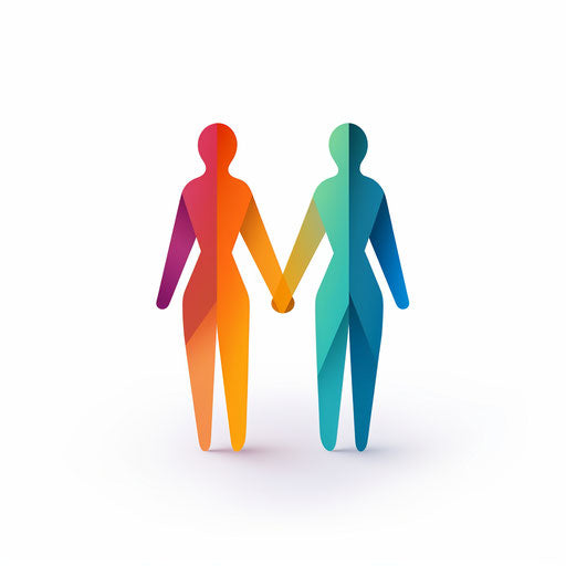 High-Res 4K People Holding Hands Clipart in Minimalist Art Style