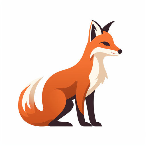 Fox Clipart in Minimalist Art Style Art: High-Res 4K Vector – IMAGELLA