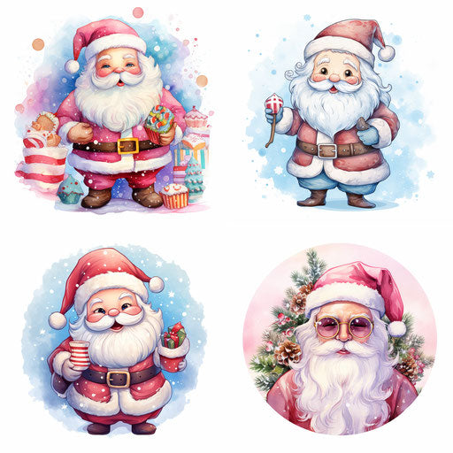 Santa Clipart: Pastel Colors Art Style, 4K & SVG – IMAGELLA