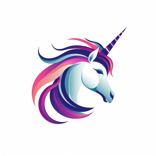 Unicorn Head Clipart in Minimalist Art Style Artwork: Vector, PNG, 4K ...