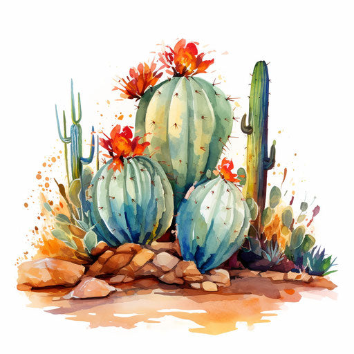 Cactus Clipart in Impressionistic Art Style: HD Vector, 4K – IMAGELLA