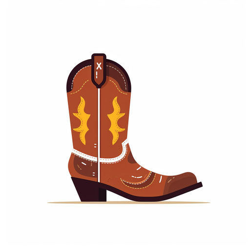 Cowboy Boot Clipart in Minimalist Art Style: HD Vector & 4K – IMAGELLA