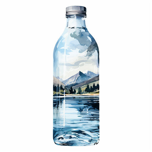 Oil Painting Styled Water Bottle Graphics: 4K Vector Art – IMAGELLA