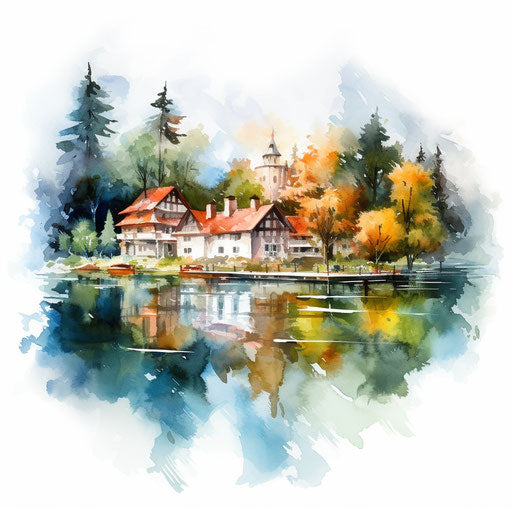 Watercolor Clipart in Impressionistic Art Style: Vector & 4K