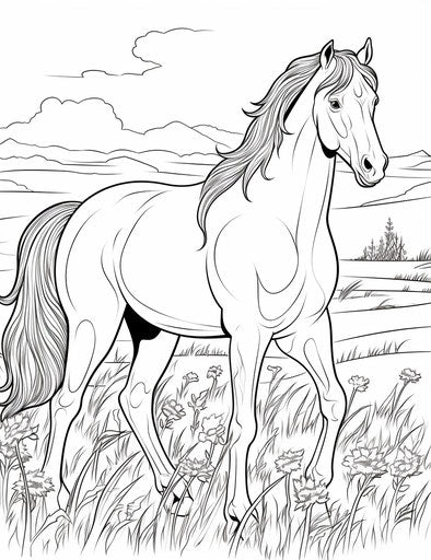 Skill-Enhancing Horse Coloring Pages - Kids' Growth – IMAGELLA