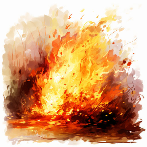 4K Fire Clipart in Impressionistic Art Style: Vector & SVG