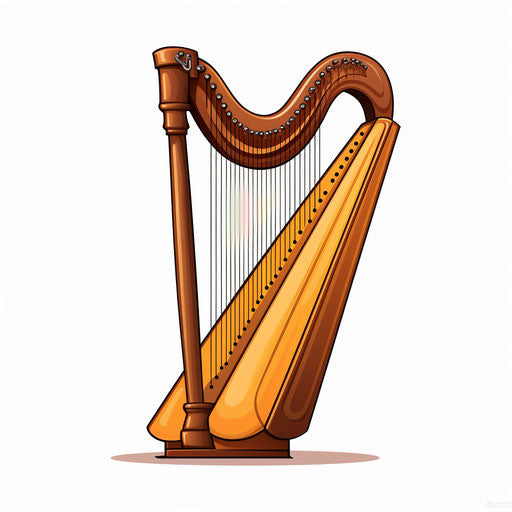 Harp Clipart in Minimalist Art Style: 4K Vector & Stencils – IMAGELLA