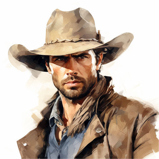 Cowboy Clipart in Oil Painting Style Artwork: 4K Vector & PNG – IMAGELLA