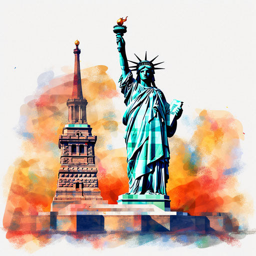 Statue Of Liberty Clipart in Impressionistic Art Style: 4K Vector & SVG