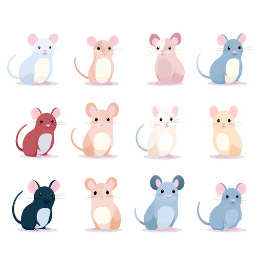 Mice Clipart: Minimalist Art Style, 4K & SVG – IMAGELLA