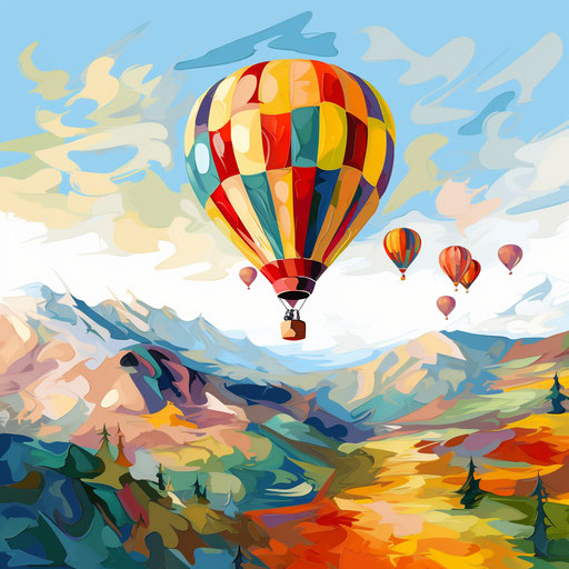 4K Balloon Clipart in Impressionistic Art Style: Vector & SVG