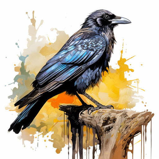 Crow Clipart in Impressionistic Art Style Artwork: High-Res 4K & Vector ...