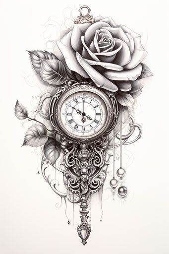 Clock Tattoo Drawing Photo - Drawing Skill