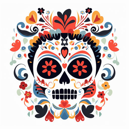 Day Of The Dead Clipart in Minimalist Art Style: Vector & 4K