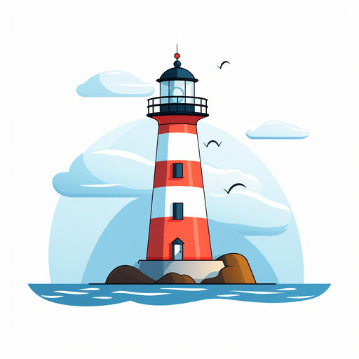 Lighthouse Clipart in Minimalist Art Style: 4K & Vector – IMAGELLA