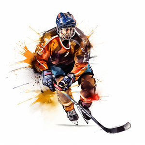 Hockey Clipart in Chiaroscuro Art Style Illustration: 4K Vector & PNG
