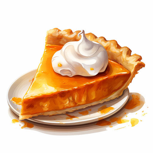 Pumpkin Pie Clipart in Oil Painting Style: 4K & SVG – IMAGELLA