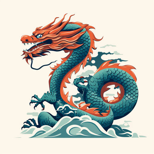 Chinese Dragon Clipart in Minimalist Art Style: 4K Vector & Stencils ...