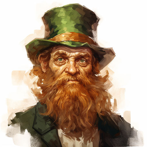 Leprechaun Clipart in Oil Painting Style Artwork: Vector, PNG, 4K