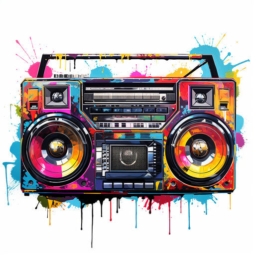 Boombox Clipart in Oil Painting Style Artwork: 4K Vector & SVG – IMAGELLA