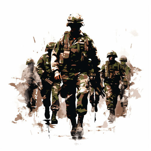 Vector & 4K Army Clipart in Chiaroscuro Art Style – IMAGELLA