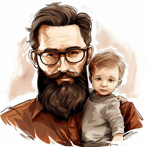 Dad Clipart in Chiaroscuro Art Style: 4K Vector Clipart – IMAGELLA