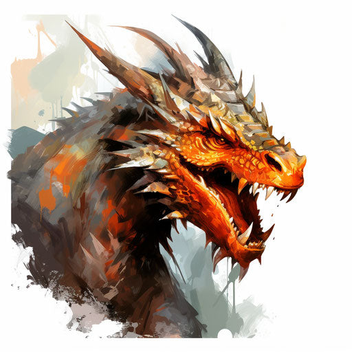 Dragon Clipart in Oil Painting Style: 4K & Vector – IMAGELLA