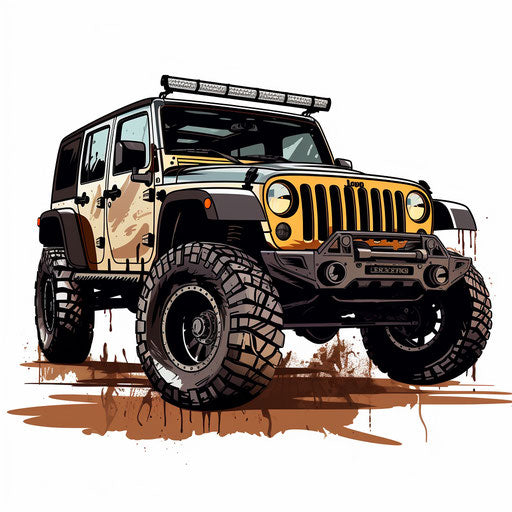 Jeep Image in Chiaroscuro Art Style: Vector Clipart in 4K – IMAGELLA