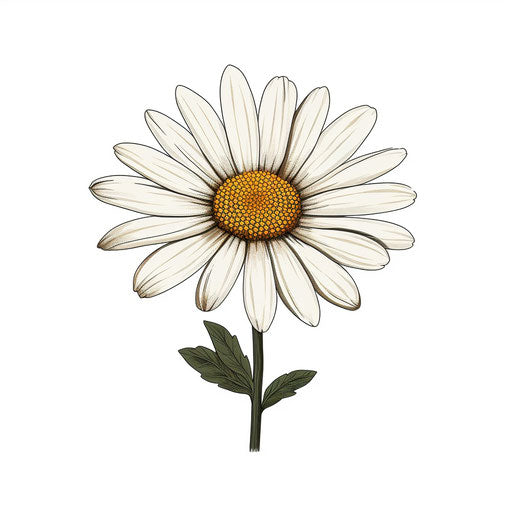High-Res 4K Daisy Clipart in Minimalist Art Style