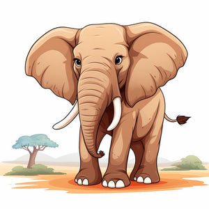 Elephant Cartoon Png Clipart in Chiaroscuro Art Style Vector Art: EPS, SVG, 4K