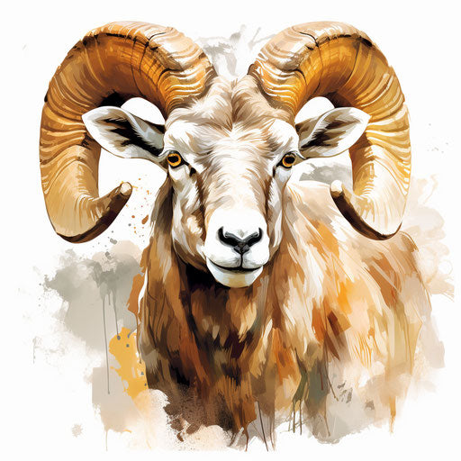 Ram Clipart in Impressionistic Art Style: 4K Vector & SVG