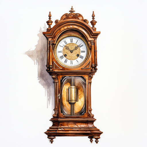 4K Grandfather Clock Clipart in Oil Painting Style: Vector & SVG – IMAGELLA