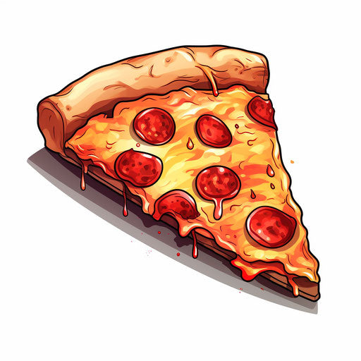 Pizza Slice Clipart in Chiaroscuro Art Style Art: High-Res 4K & Vector