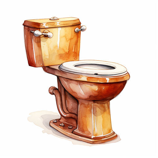 Toilet Clipart in Oil Painting Style: 4K Vector & Stencils