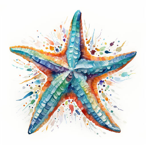 Starfish Clipart in Impressionistic Art Style Artwork: High-Res 4K ...