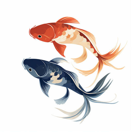 Koi Fish Clipart: 4K & Vector in Minimalist Art Style – IMAGELLA