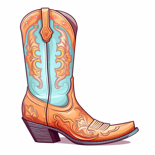 Cowboy Boot Clipart in Pastel Colors Art Style Artwork: 4K Vector & SVG ...