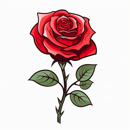 Rose Clipart in Minimalist Art Style: 4K Vector Clipart – IMAGELLA