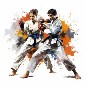 Fighting art taekwondo korean fight style kick Vector Image